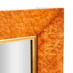 Bevel cut bird's-eye maple mirror with gilt bezel, c. 1835