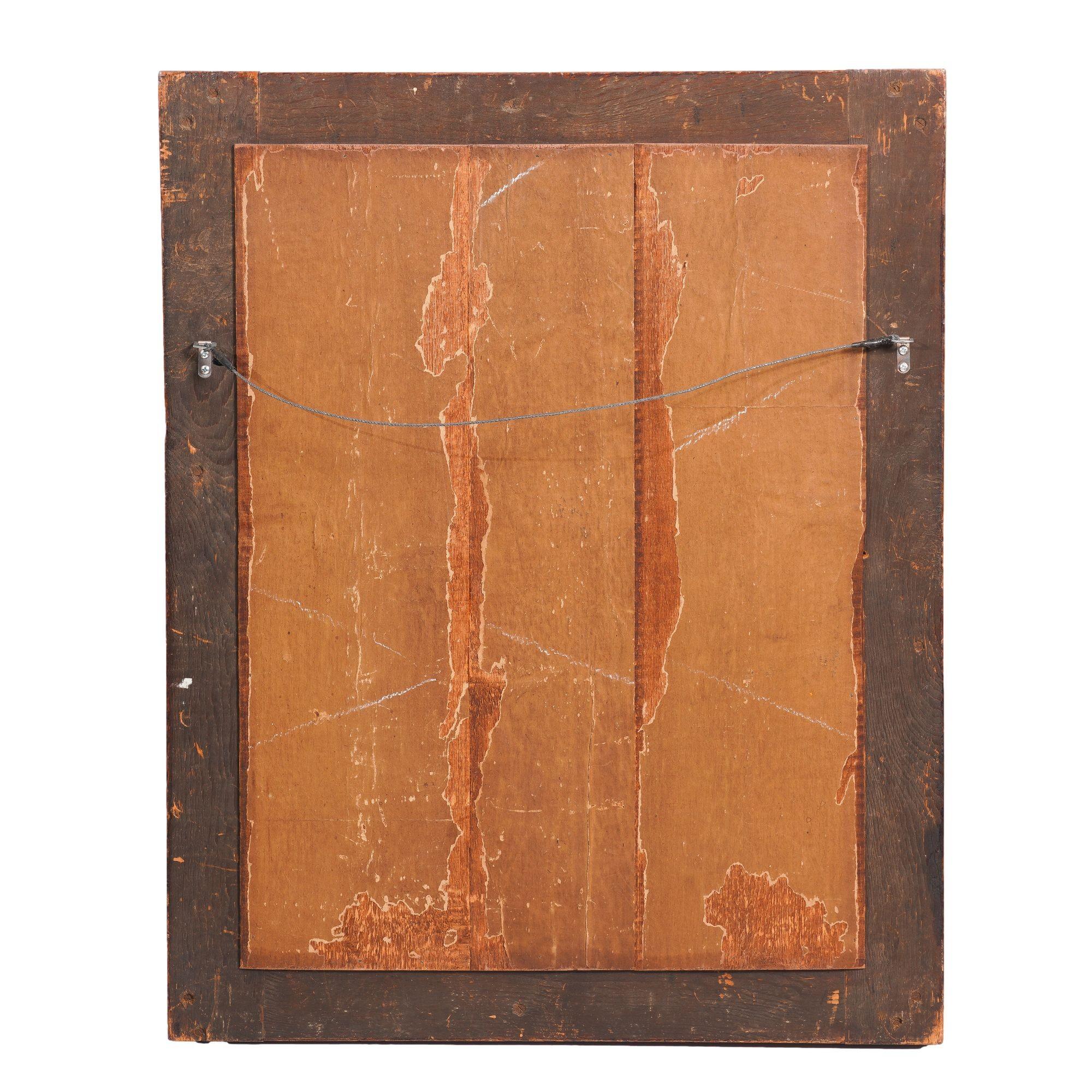 Espejo biselado de arce ojo de pájaro con bisel dorado, c. 1835 Estadounidense en venta