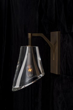 Bevel Handmade Wall Sconce in Midnight Patina Frame by Alison Berger Glassworks