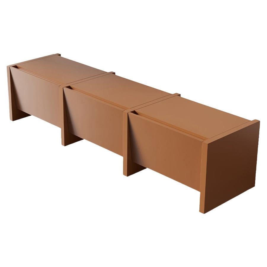 Console basse Bevel Orange 3 couvercle Hermhaus