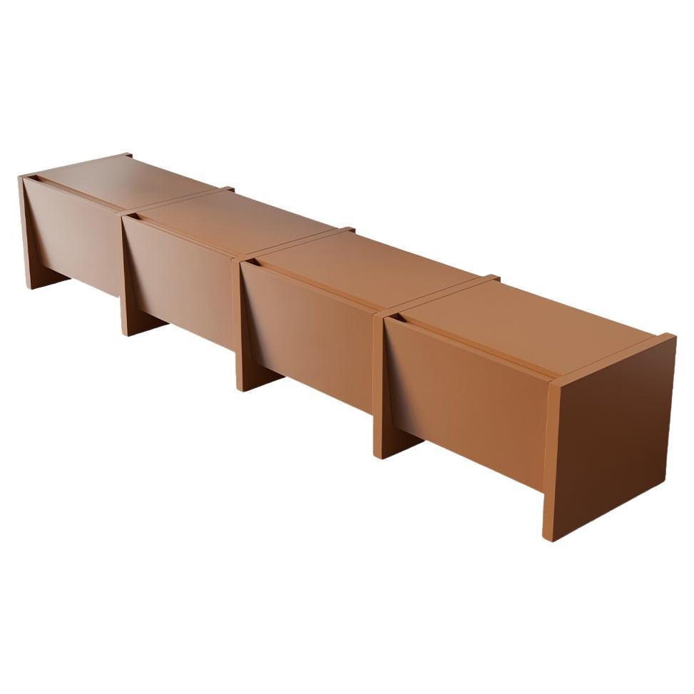 Console basse Bevel Orange 4 couvercle Hermhaus