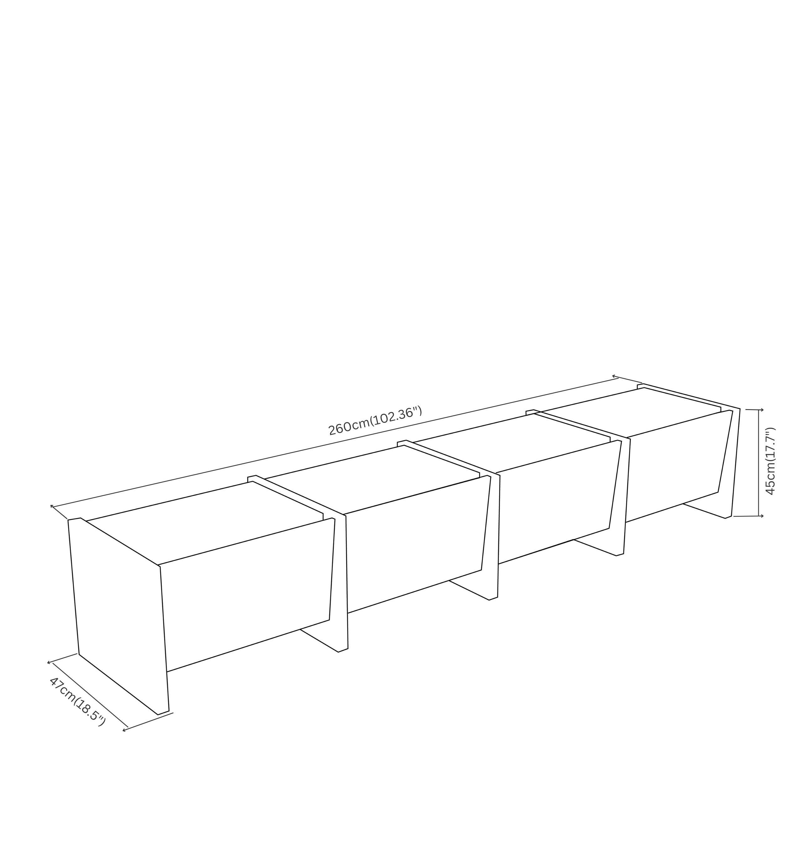 Laqué Console basse Bevel Green 4 Cover d'Hermhaus en vente