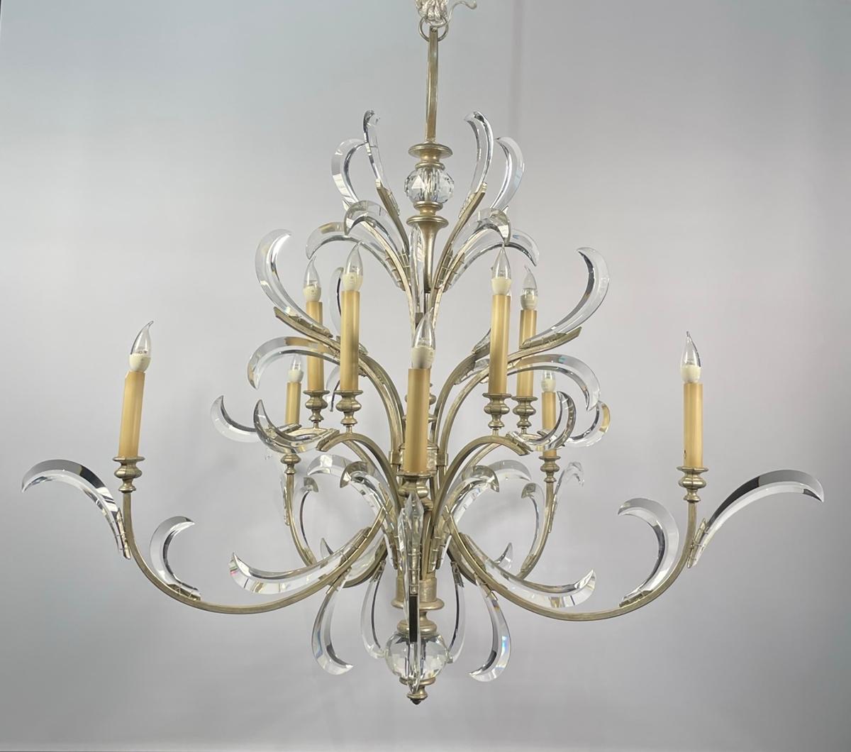 Hollywood Regency Beveled Arcs Chandelier by Fine Art Handcrafted Lighting, USA