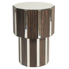 Beveled Decagon Mirrored Side Table, Late 20th Century