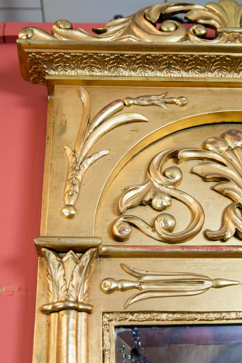 Mid-19th Century Beveled English Gilt Regency Mirror For Sale