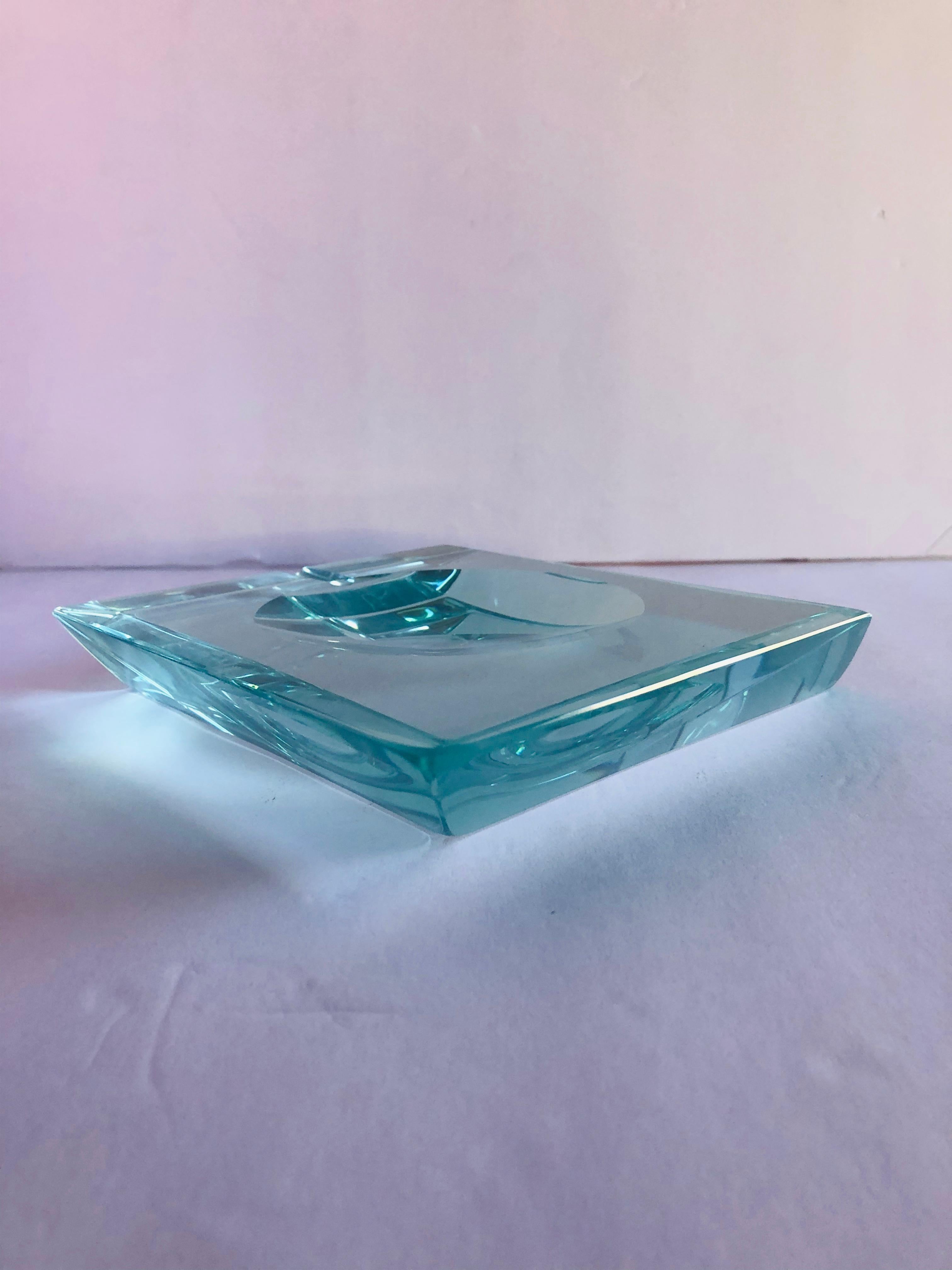 Mid-Century Modern Cendrier en verre biseauté par Fontana Arte en vente