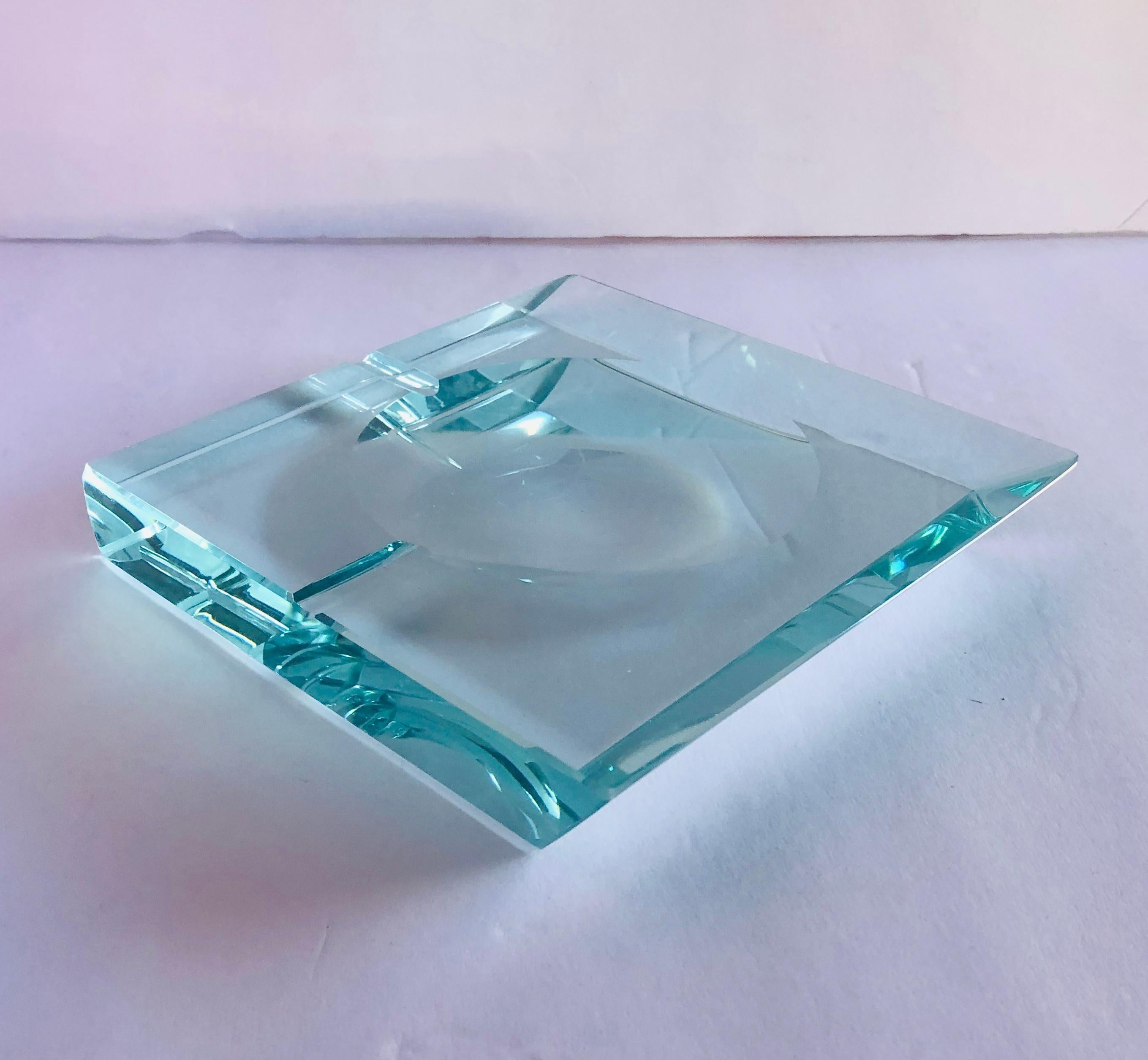 Mid-Century Modern Cendrier en verre biseauté par Fontana Arte en vente