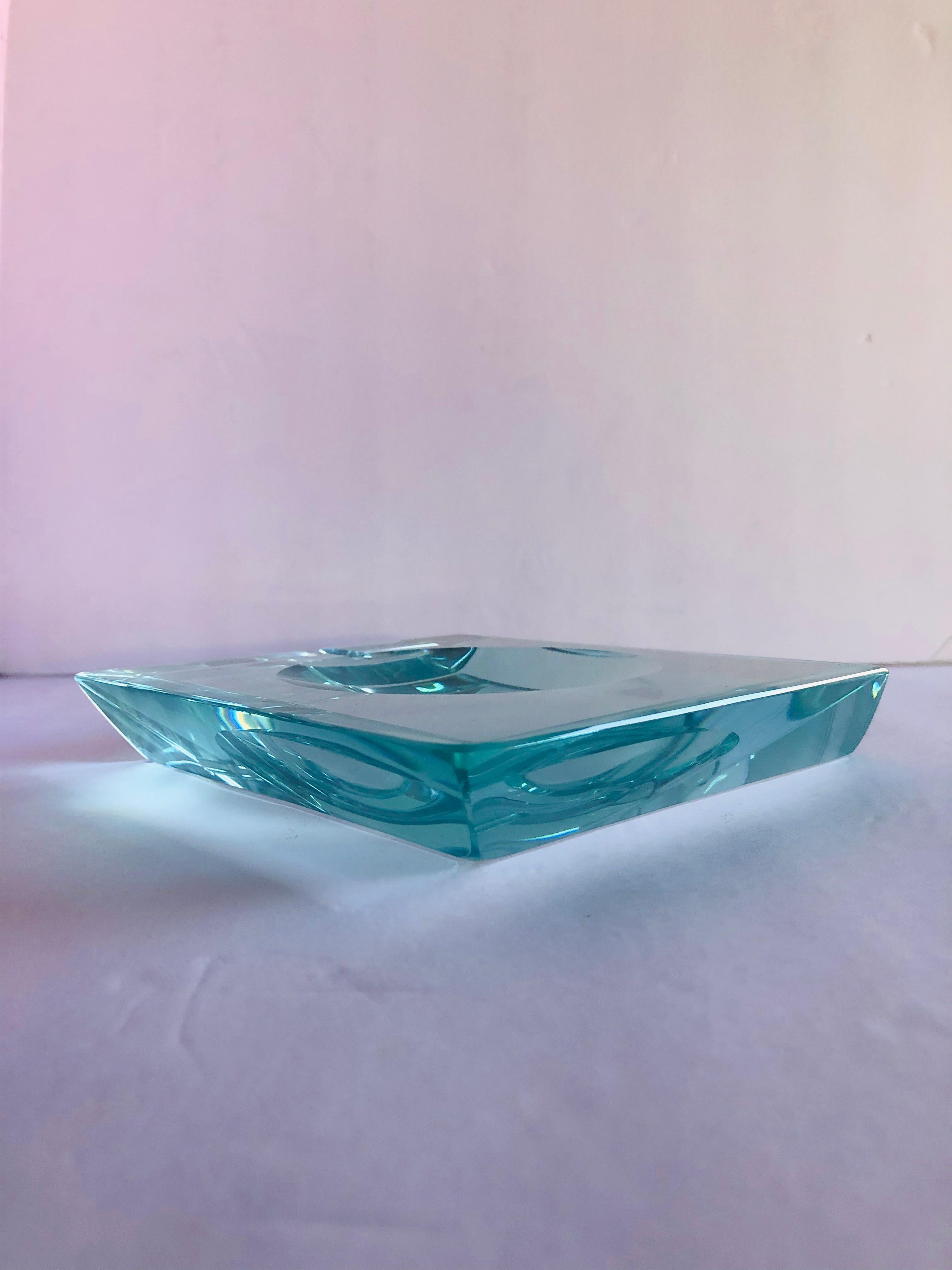 Mid-Century Modern Beveled Glass Ashtray by Fontana Arte For Sale