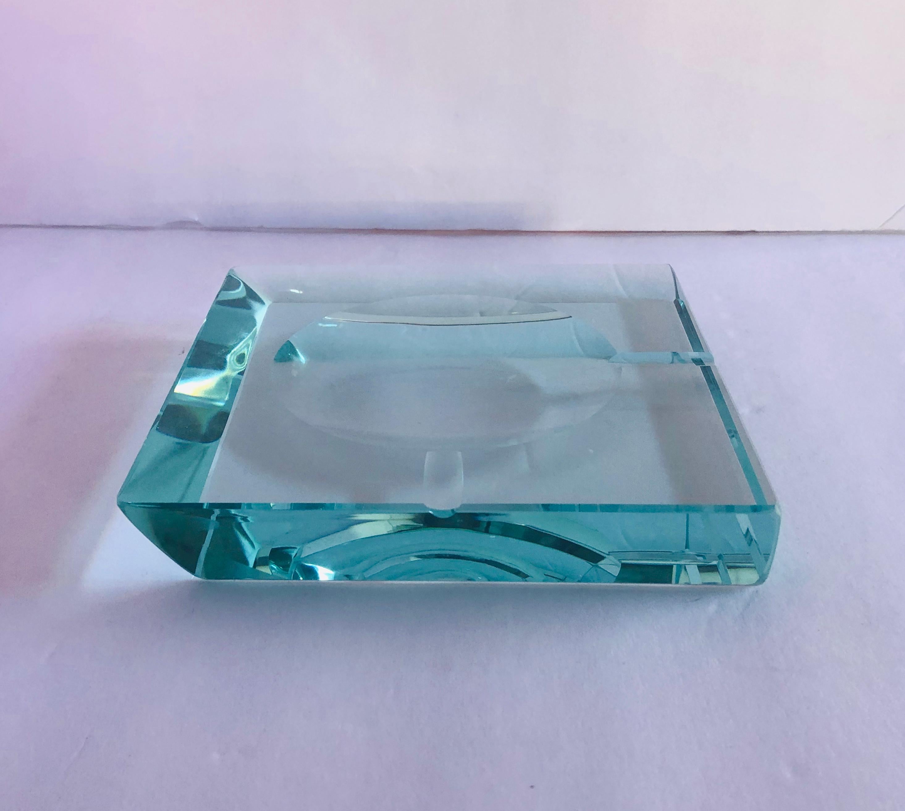 Cendrier en verre biseauté de Fontana Arte Bon état - En vente à Los Angeles, CA