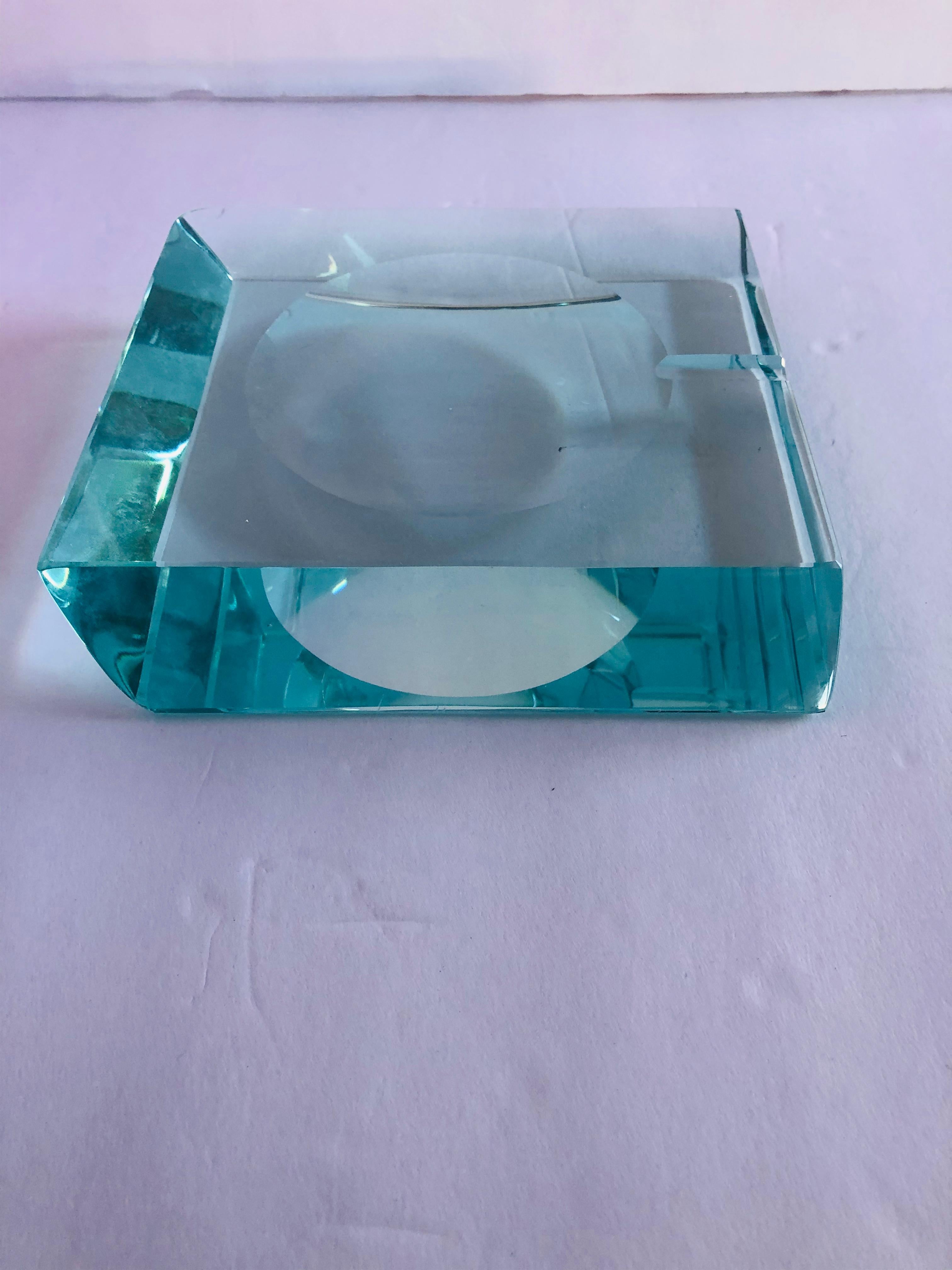 Mid-20th Century Beveled Glass Ashtray by Fontana Arte For Sale