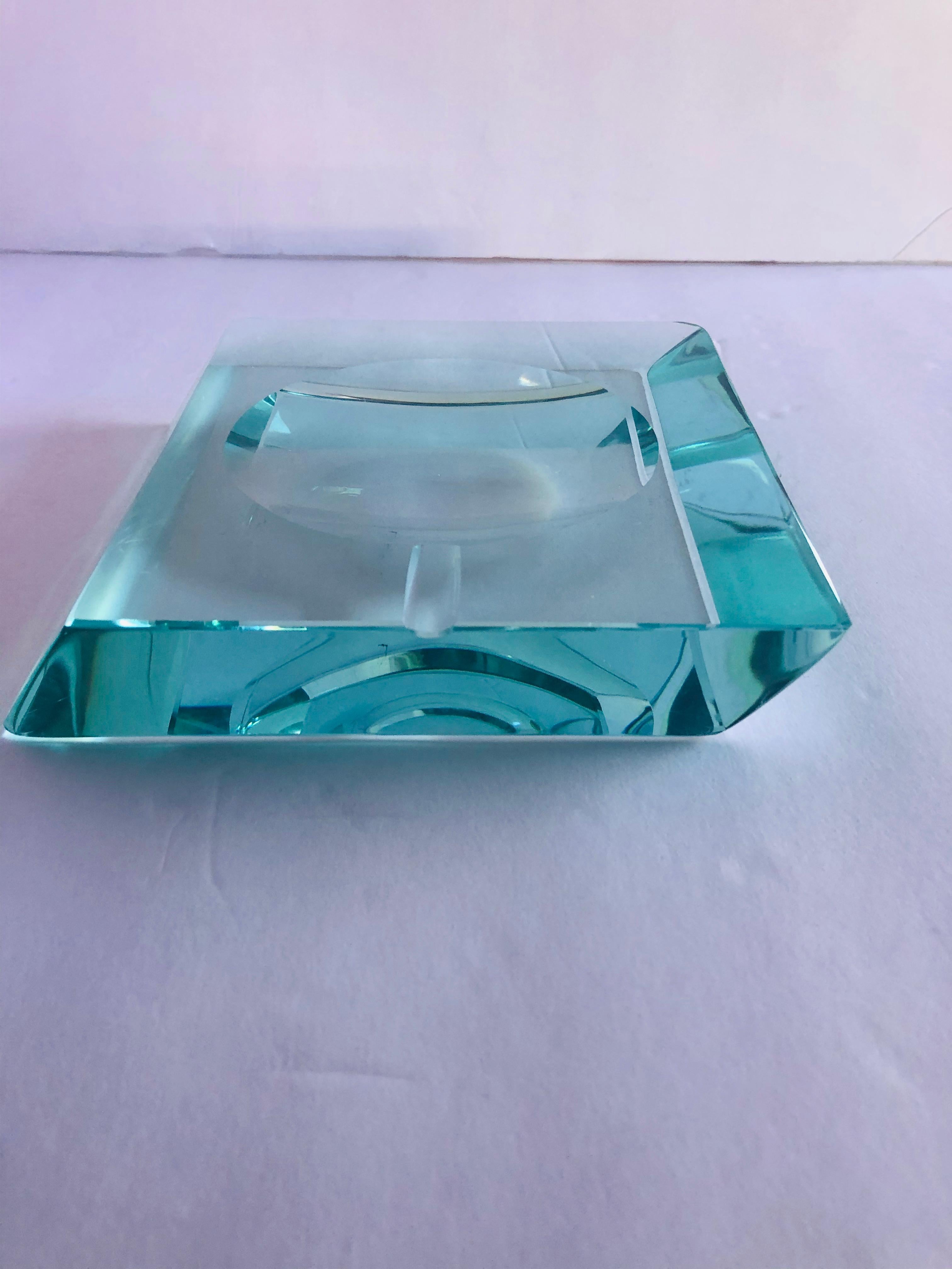 Beveled Glass Ashtray by Fontana Arte For Sale 1