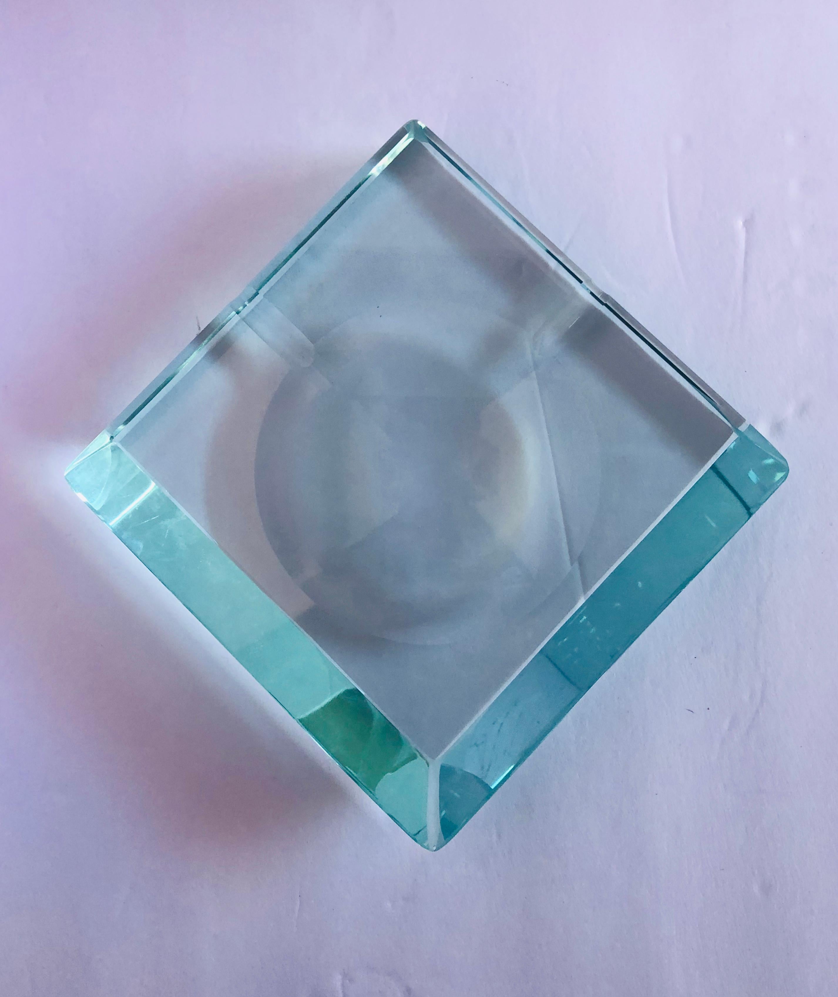Beveled Glass Ashtray by Fontana Arte For Sale 1