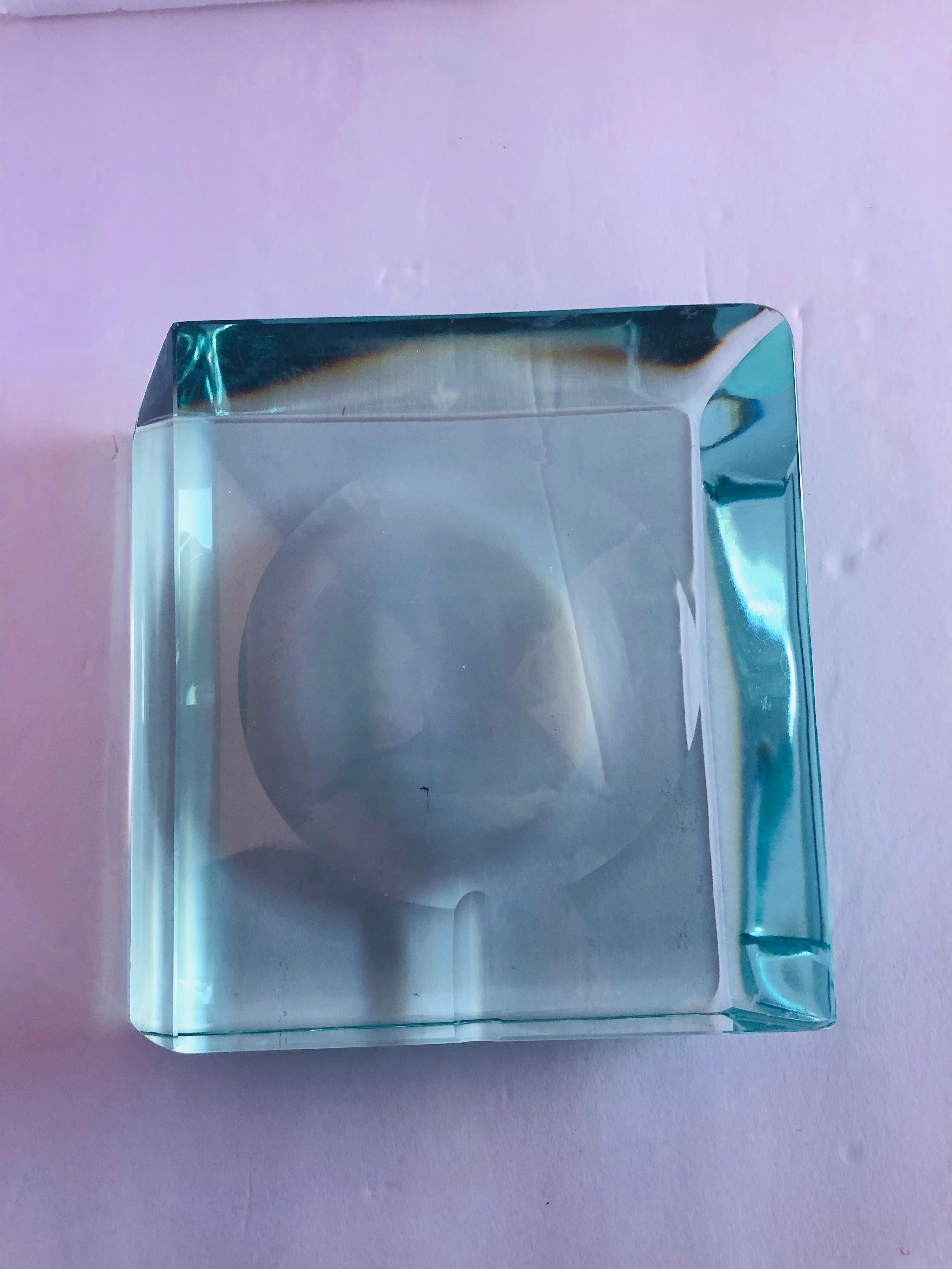 Cendrier en verre biseauté par Fontana Arte en vente 1