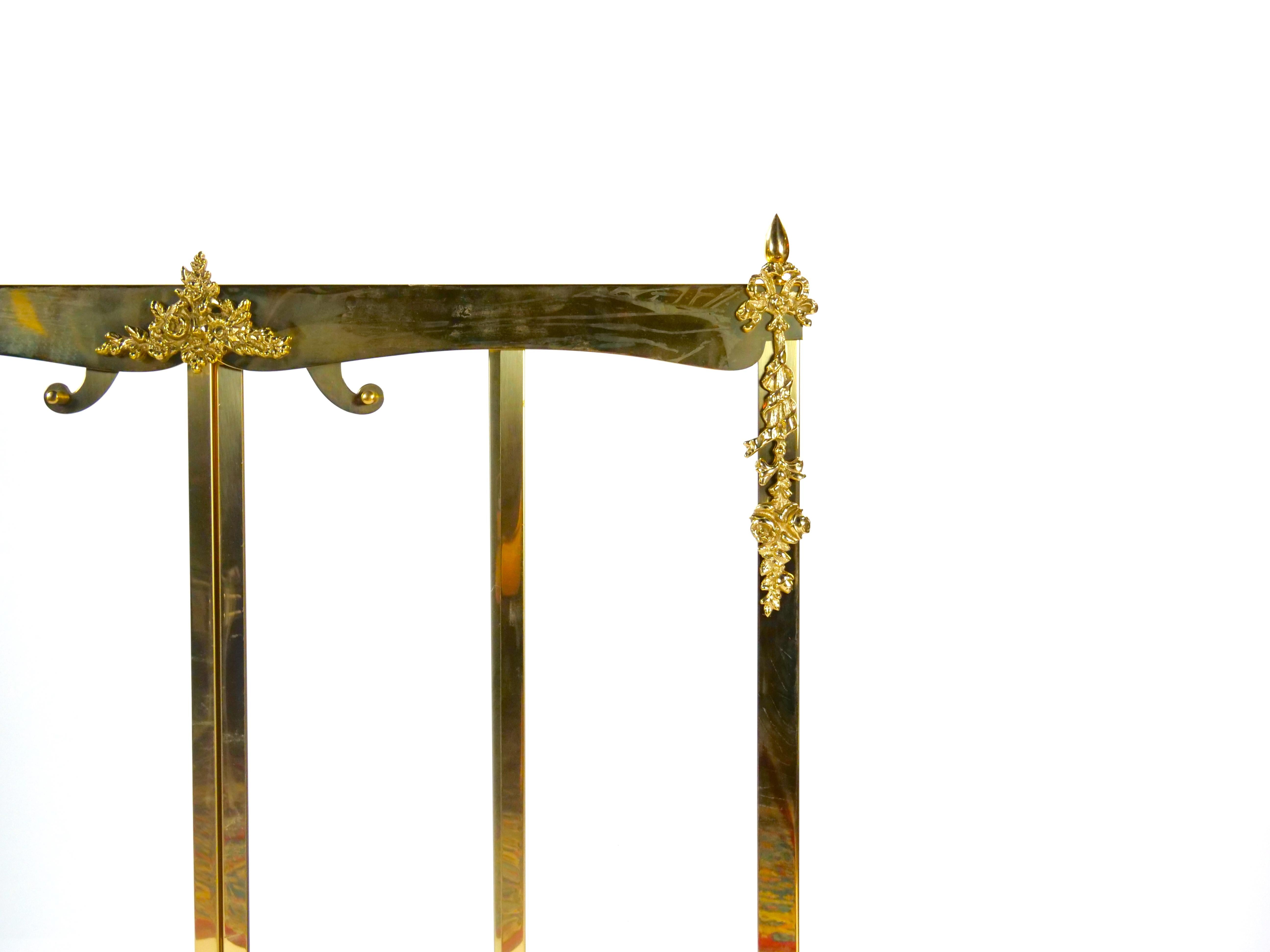 XX secolo Schermo per caminetto con cornice in ottone e vetro smussato in vendita