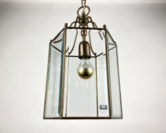 Beveled Glass Brass Lantern from Ef. Frantzen