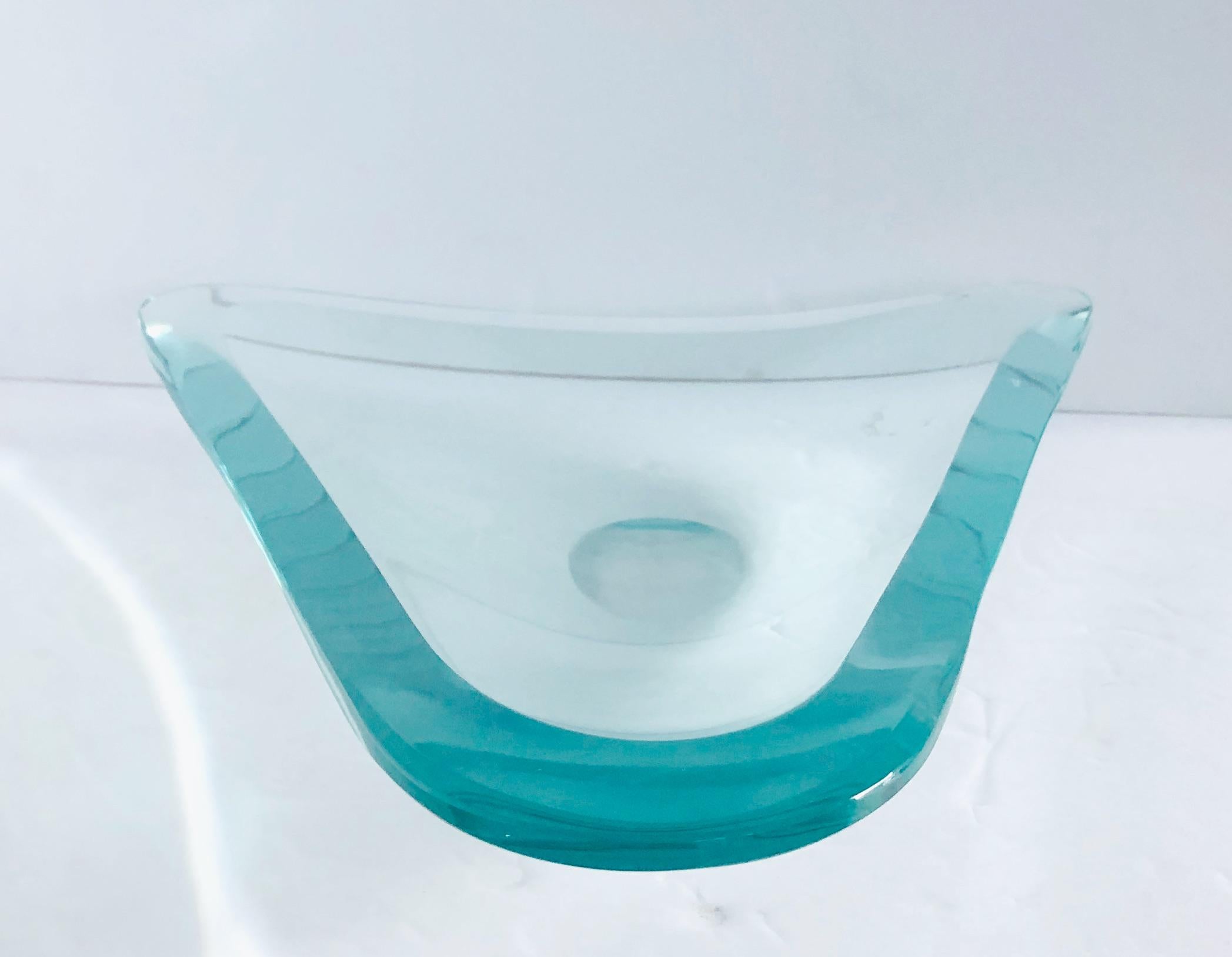 Tafelaufsatz aus abgeschrägtem Glas von Fontana Arte im Angebot 2