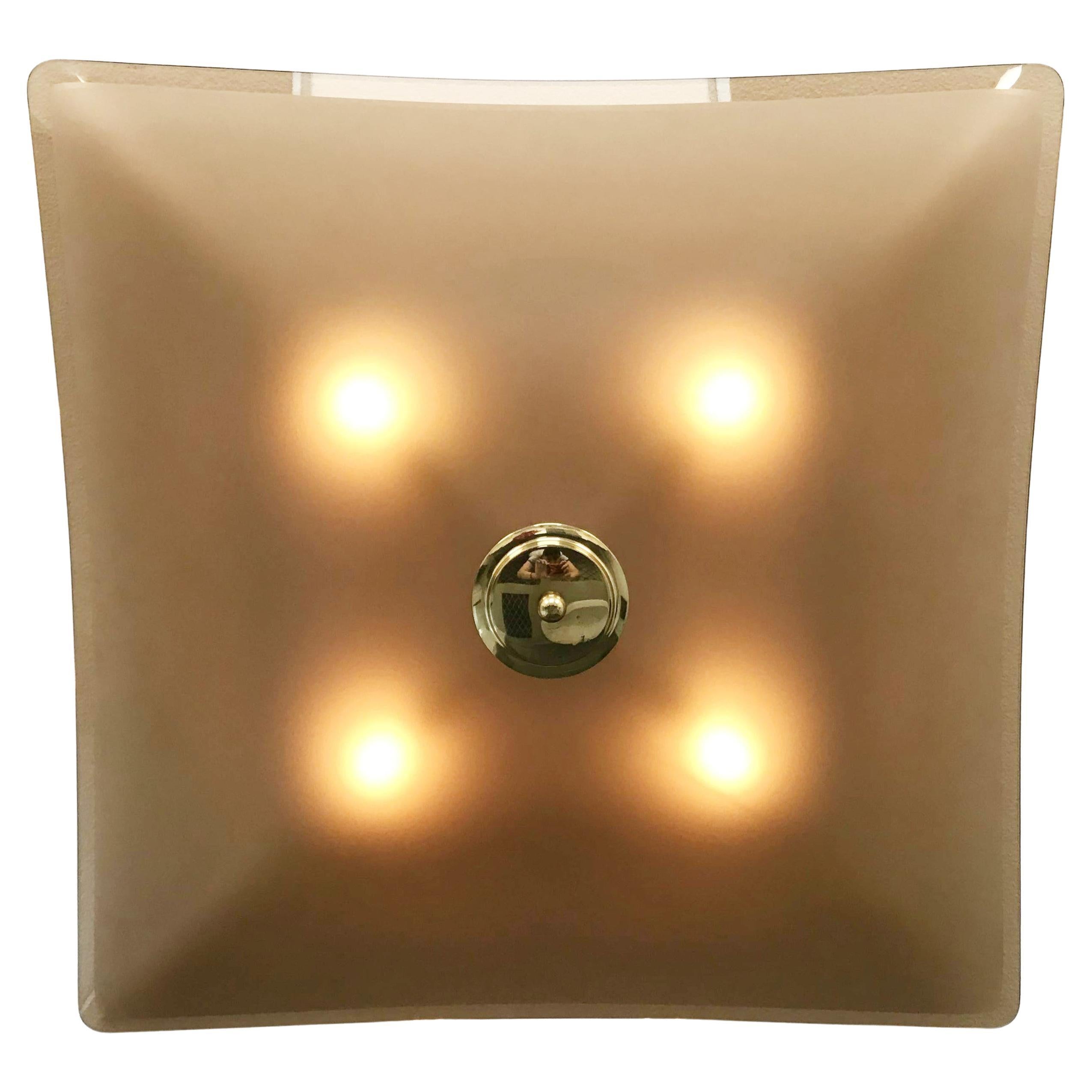 Beveled Glass Flush Mount or Wall Sconce - 2 available For Sale
