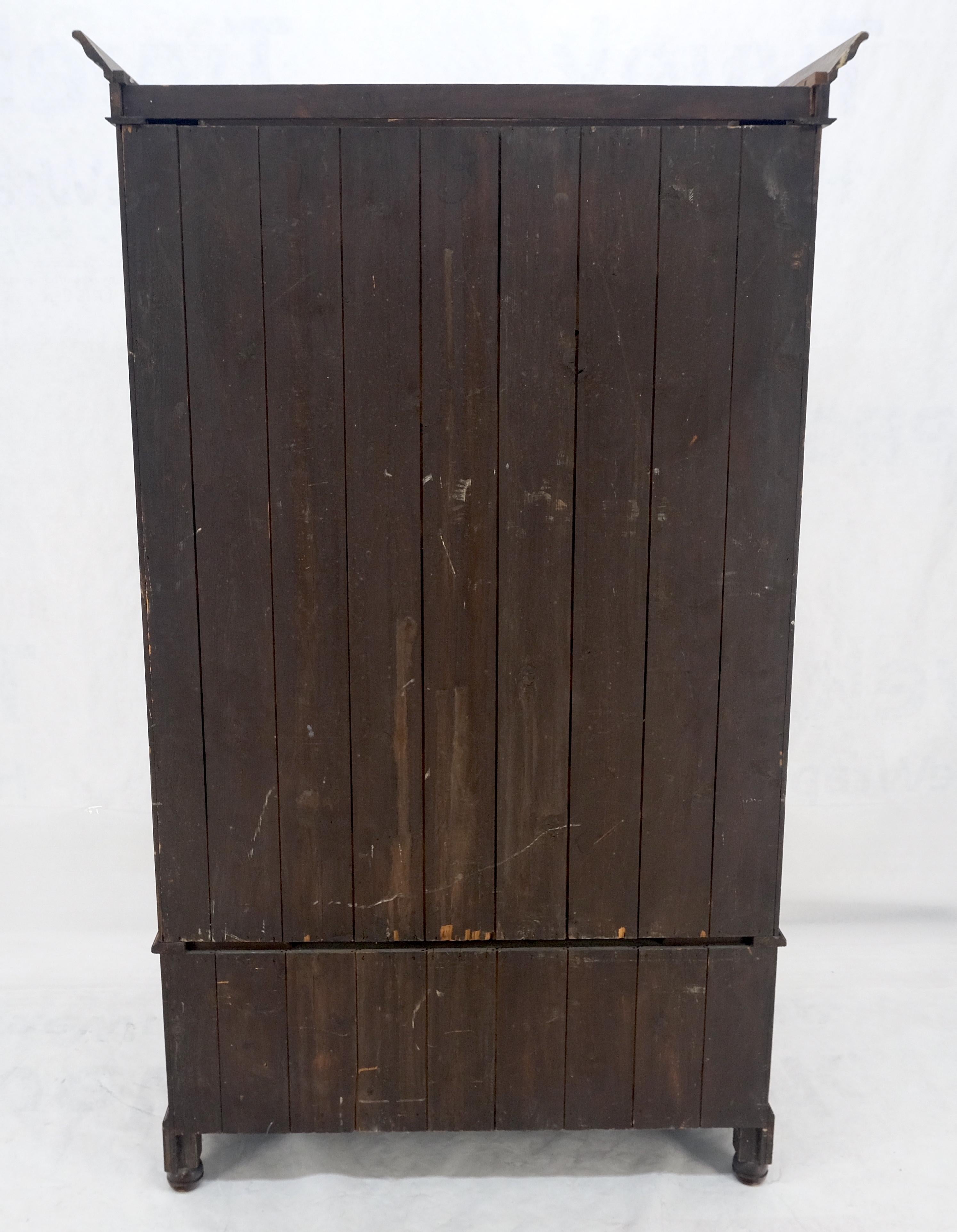 Beveled Mirror Door Fine Carved Plaques Bottom Drawer Victorian Walnut Wardrobe 12