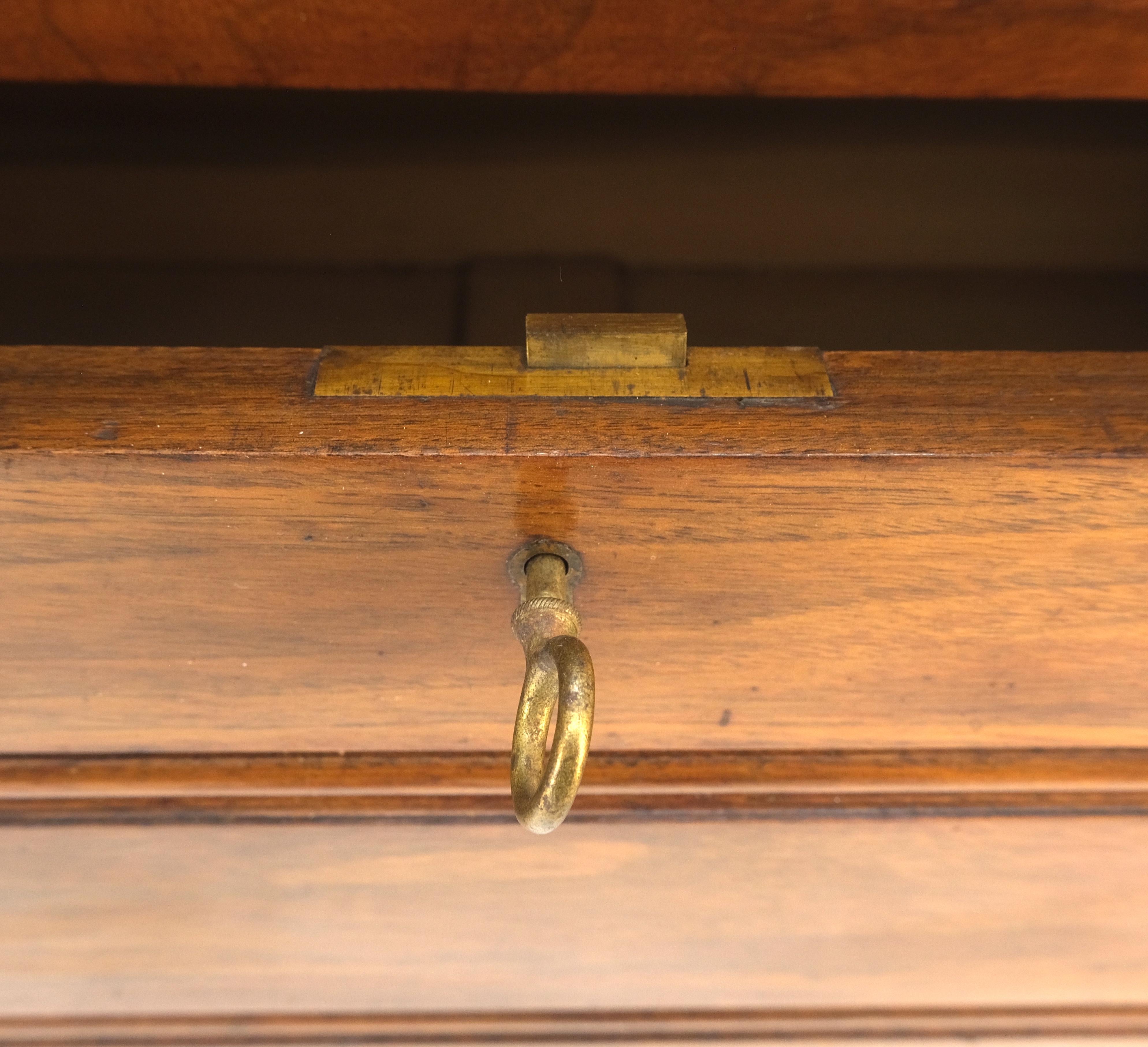 Beveled Mirror Door Fine Carved Plaques Bottom Drawer Victorian Walnut Wardrobe 2