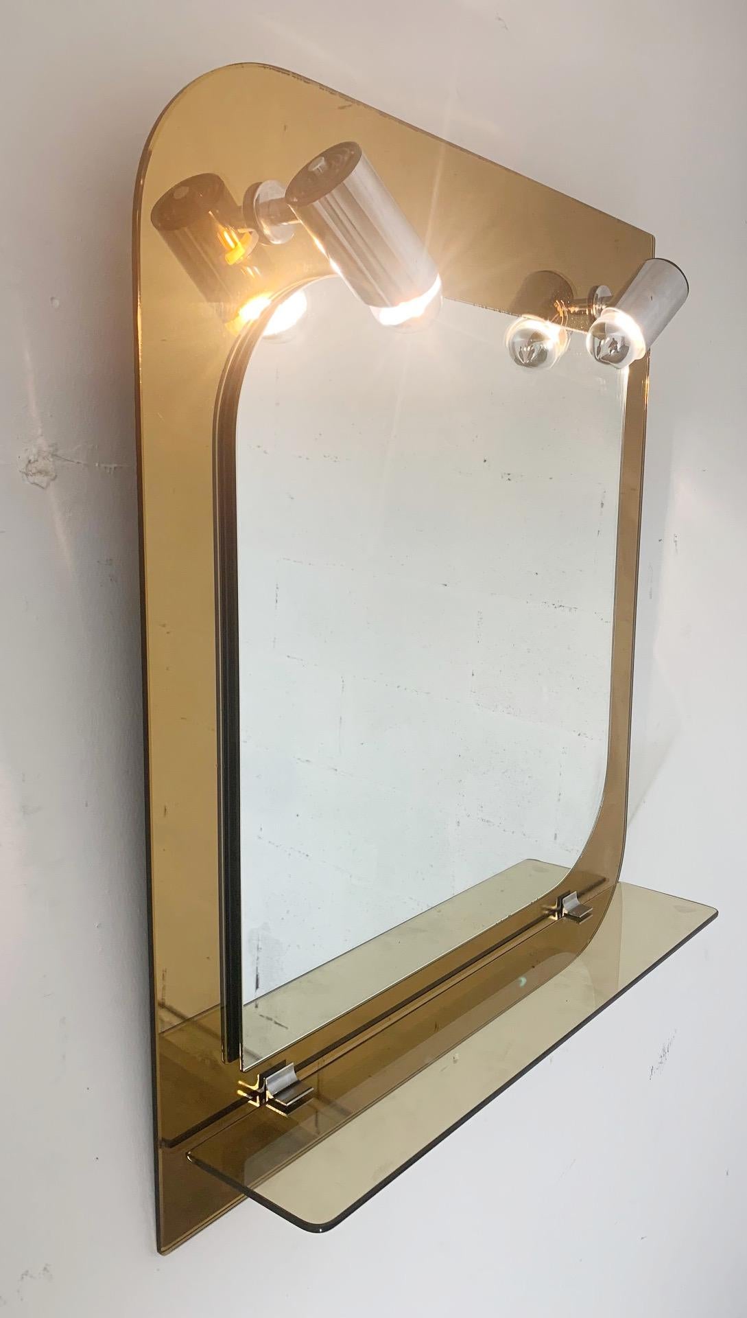 Italian Beveled Mirror with Lights by Veca