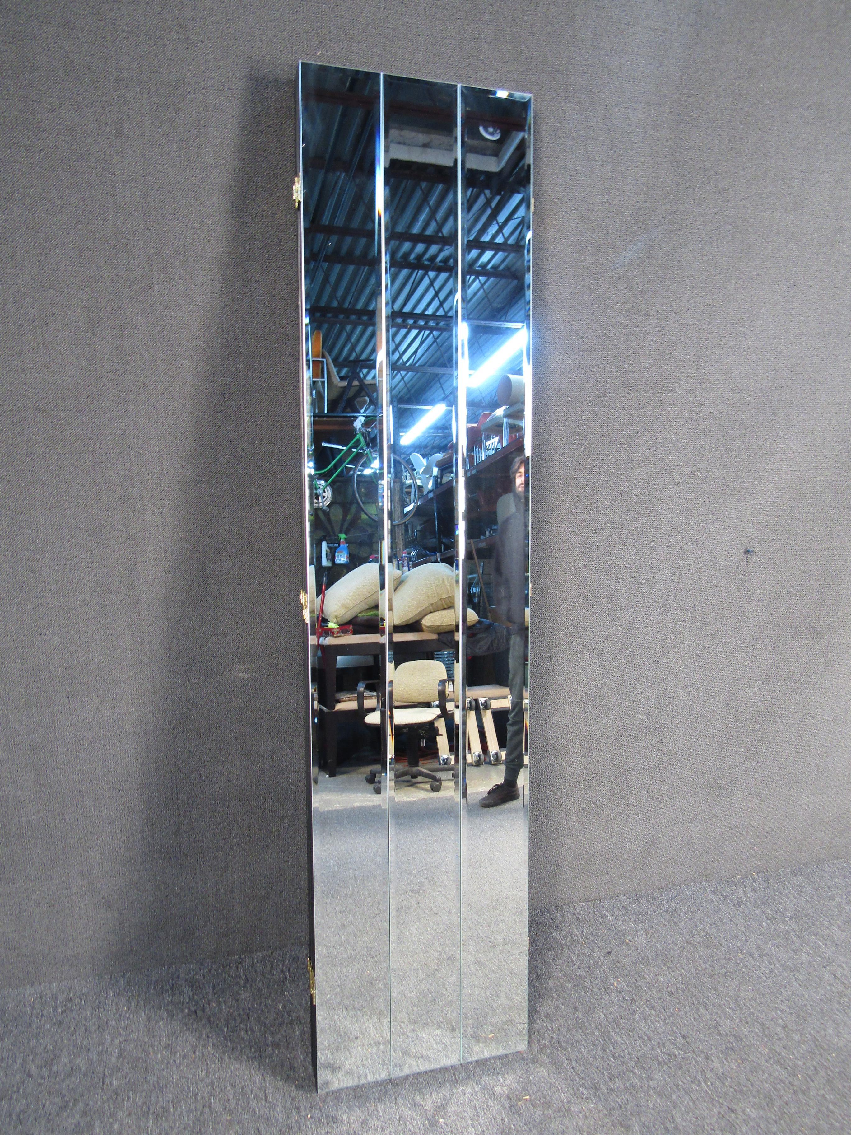 Late 20th Century Beveled Mirrored Room Divider