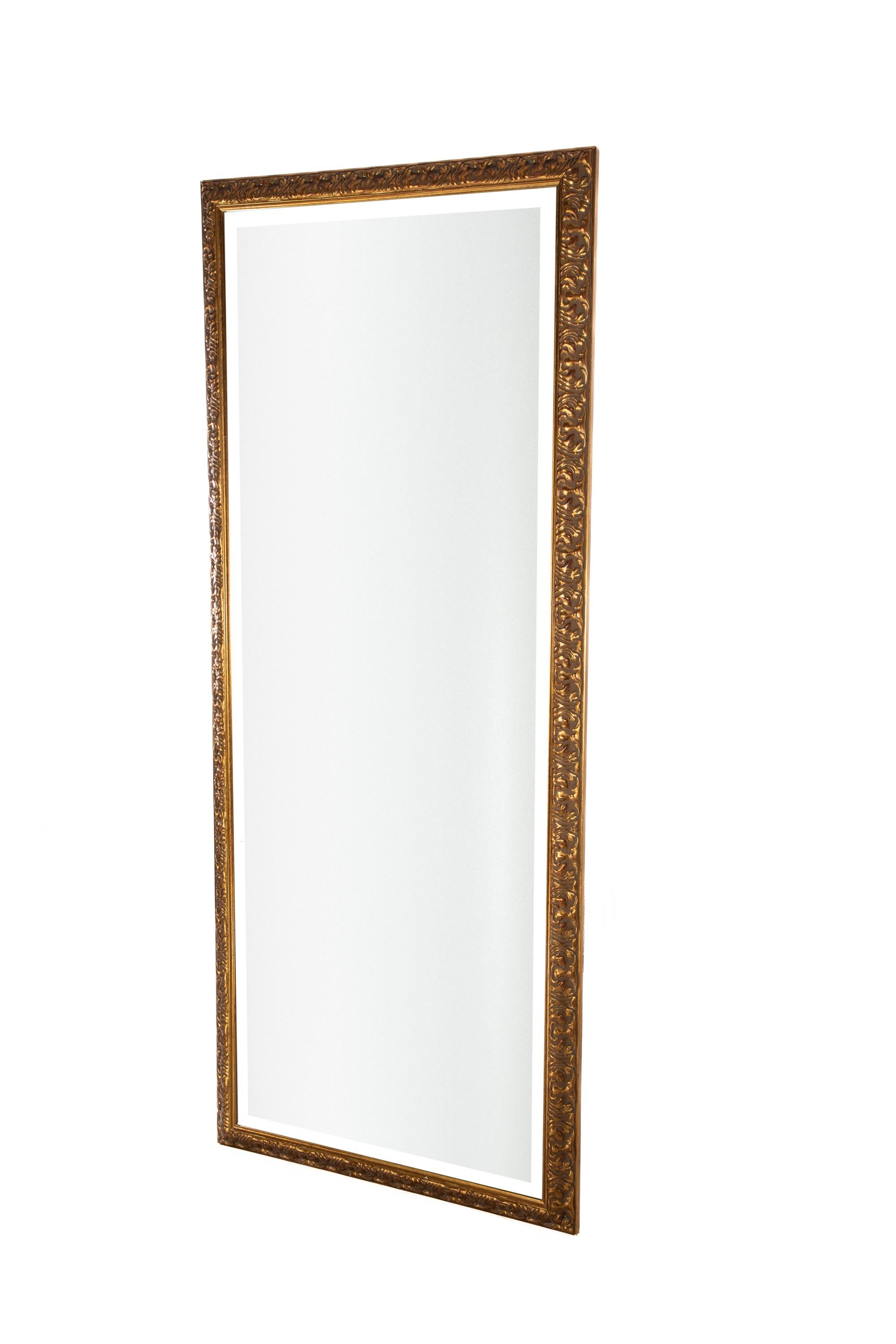 Beveled Rectangle Mirror, Framed For Sale 1