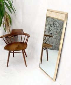Beveled Solid Brass Travertine Insert Frame Mid-Century Modern Wall Mirror