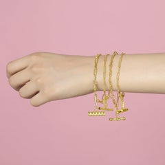 Bevelled Chain T-Bar Bracelet