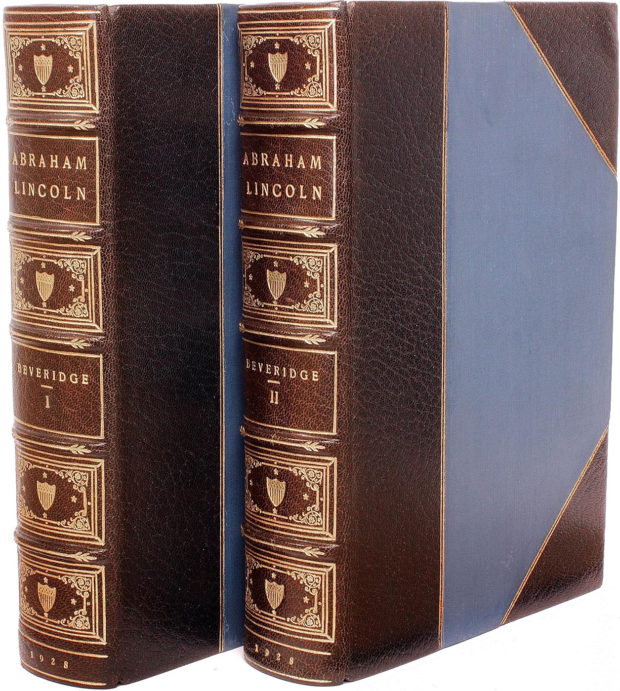 Early 20th Century BEVERIDGE, Albert J.. Abraham Lincoln 1809-1858. 2 VOLUMES - FIRST EDITION ! For Sale
