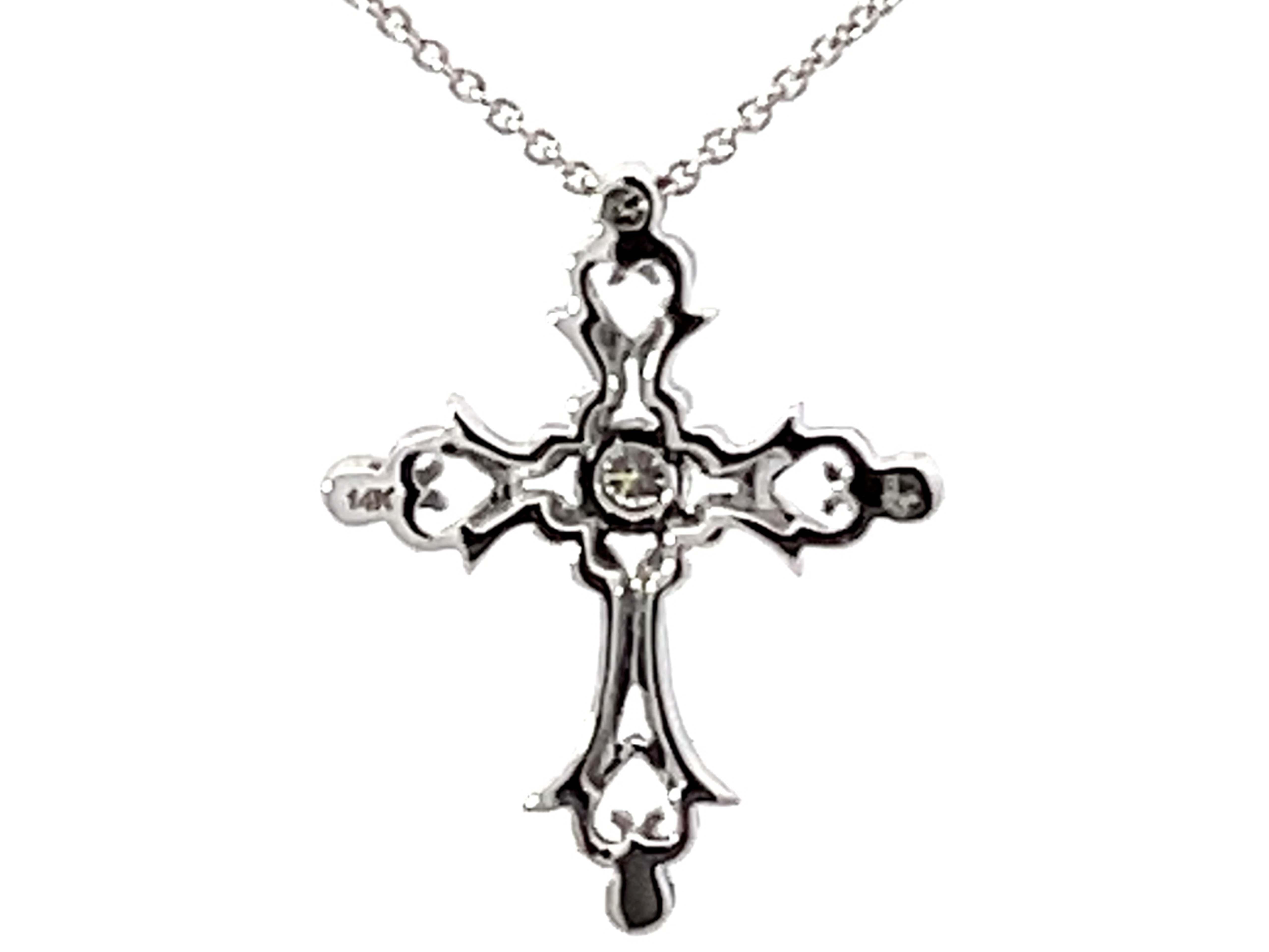 Beverley K Diamond Cross Necklace Solid White Gold For Sale 1