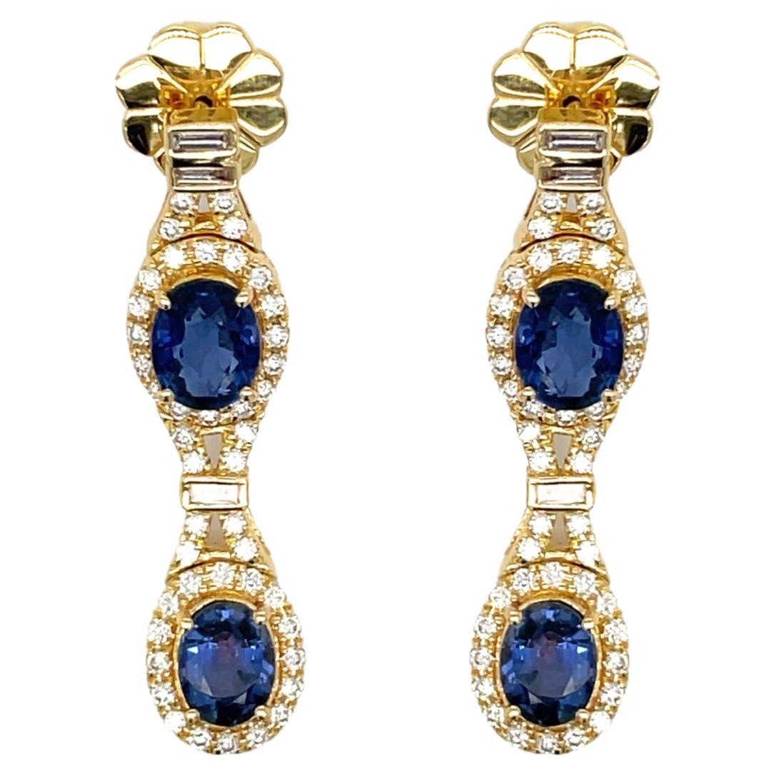 Beverley K Sapphire and Diamond Dangle Earrings