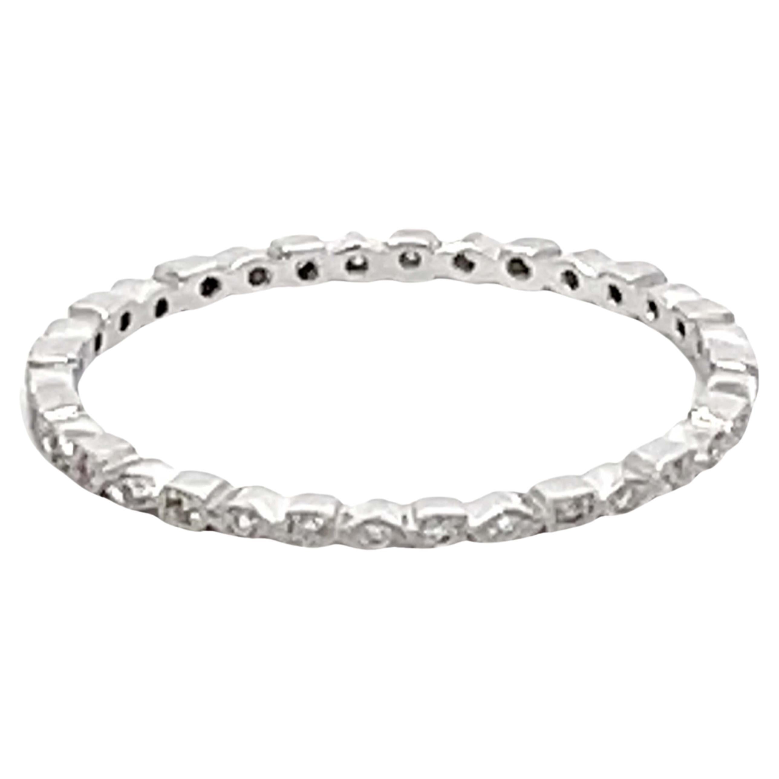 Beverley Kay Square and Diamond Shape Eternity Band 18K White Gold 1.3 mm For Sale