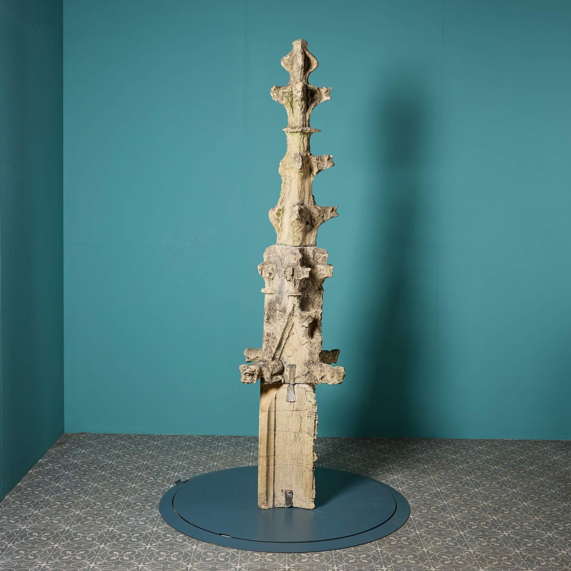 Hand-Carved Beverley Minster Rare 14th Century Limestone Pinnacle For Sale