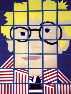 Portrait de David Hockney (série polaroïde) sur papier Canson par Beverly Bigwood