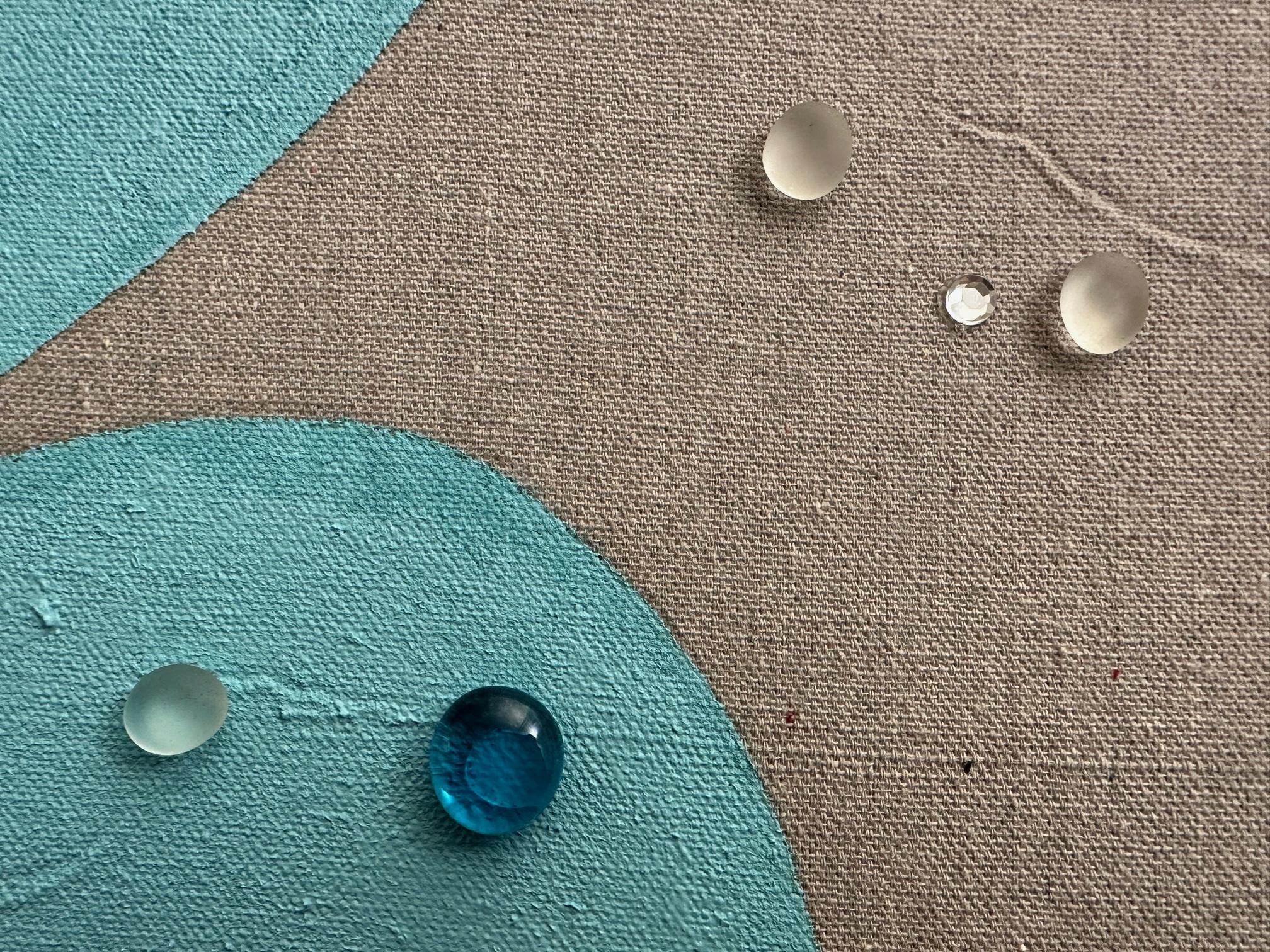 Dewdrops - Mixed Media Abstract Painting By Beverly Bigwood For Sale 1