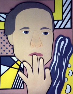 Roy Lichtenstein-Porträt – Canson-Papier von Beverly Bigwood