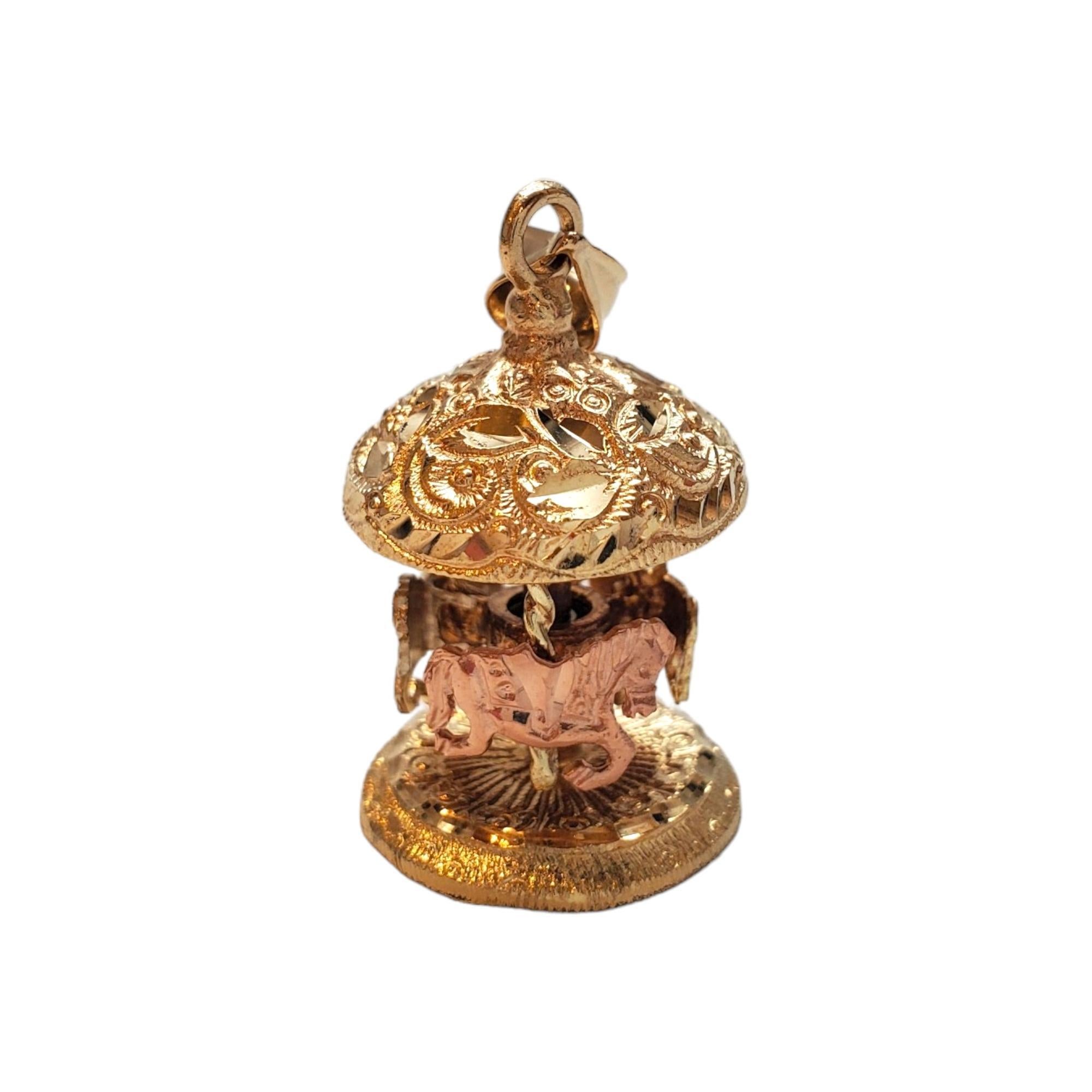 Women's Beverly Hills Gold 14K Tri-Tone Gold Carousel Charm #18068