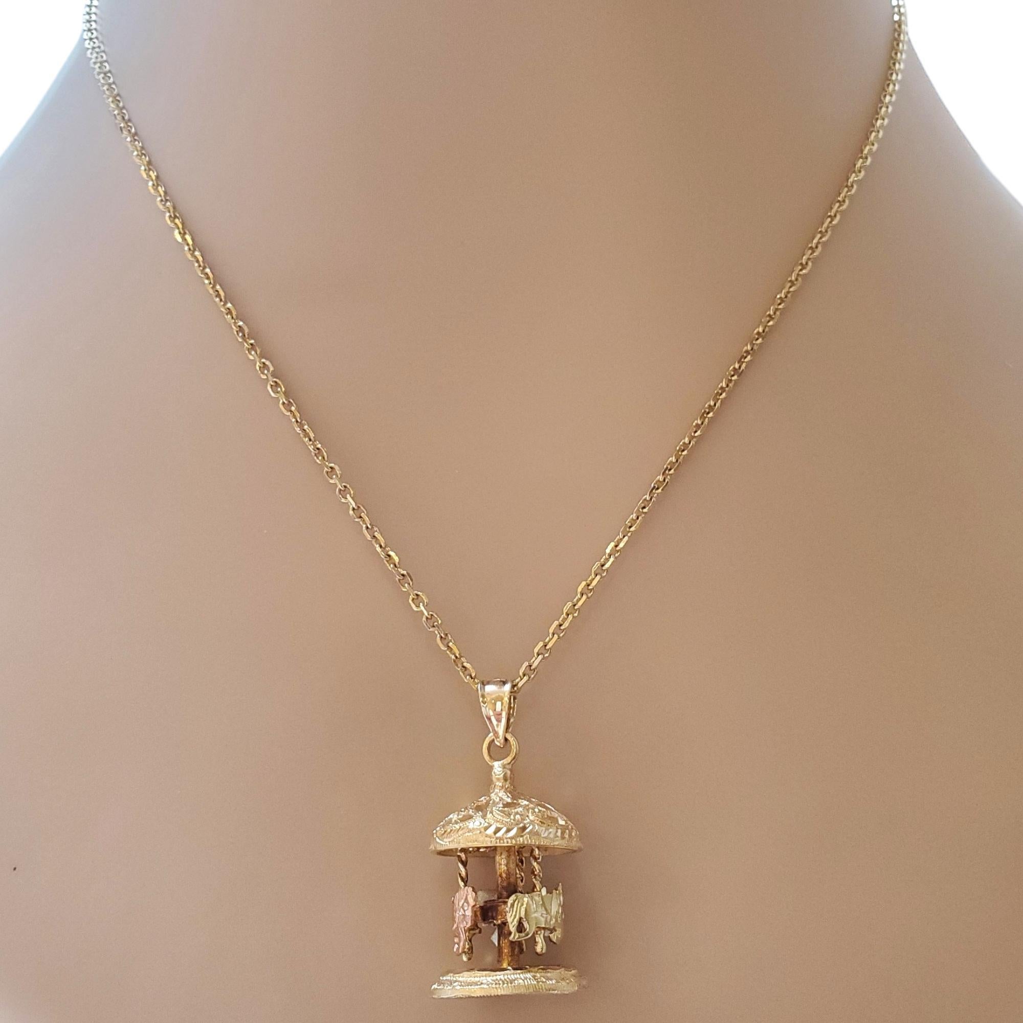 Beverly Hills Gold 14K Tri-Tone Gold Carousel Charm #18068 4