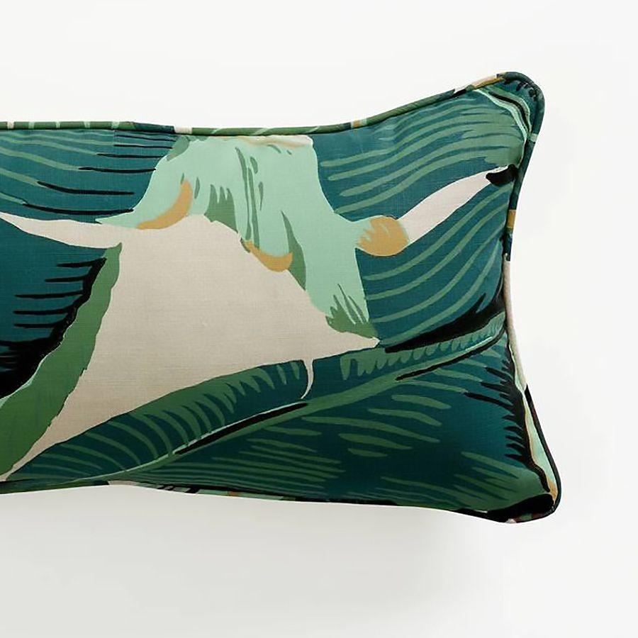 Beverly Hills Hotel Martinique Banana Leaf Lumbar Pillow In Excellent Condition In Van Nuys, CA