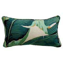 Vintage Beverly Hills Hotel Martinique Banana Leaf Lumbar Pillow