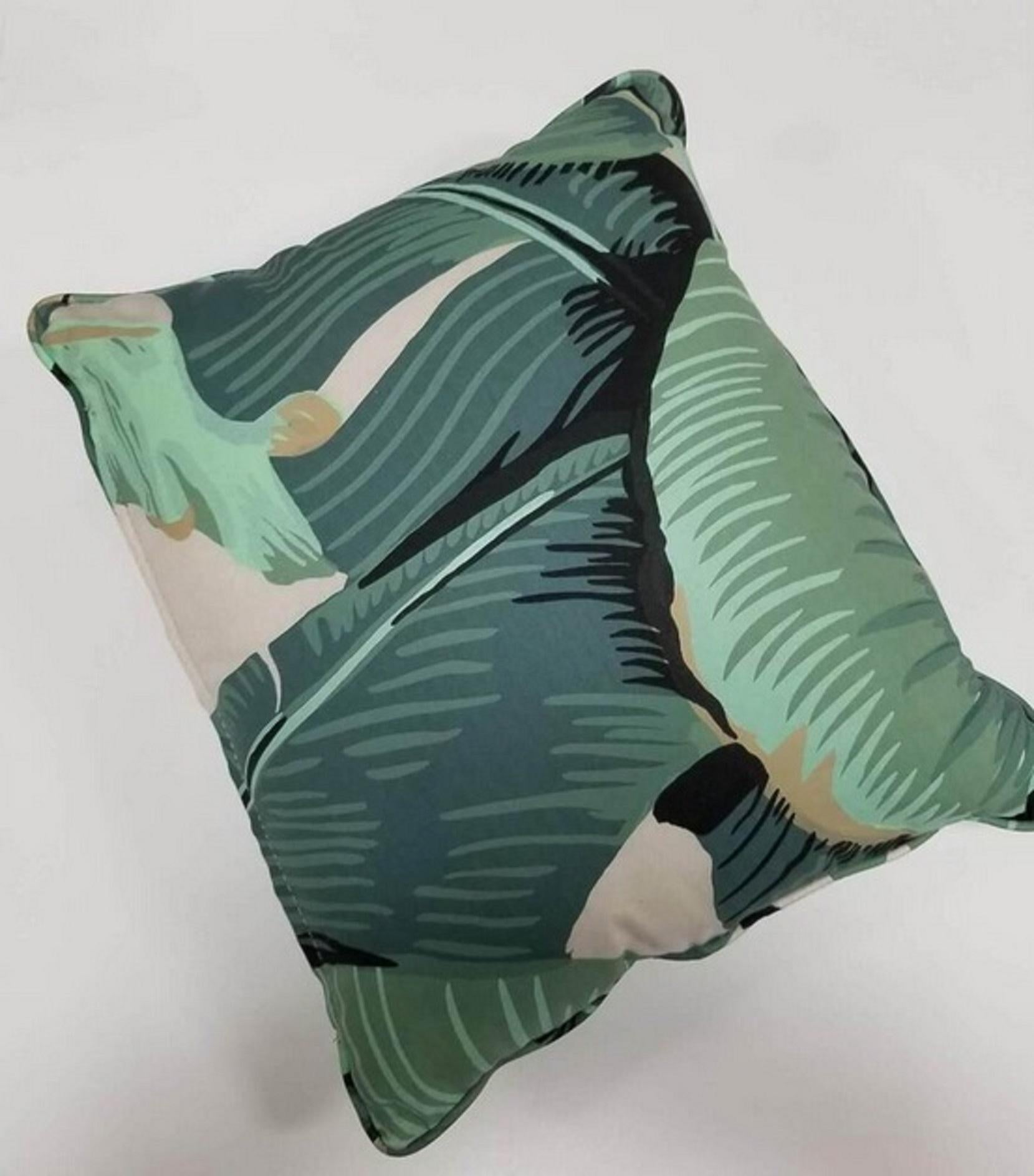 20th Century Beverly Hills Hotel Martinique Banana Leaf Throw Pillow For Sale