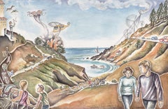 "Should We Stay or Should We Go", Contemporary, Watercolor on Paper, Framed