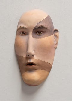 "All American", Contemporary, Ceramic, Wall Mounted, Sculpture, Portrait, Paint