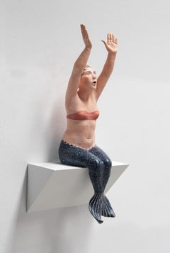 "The Mermaid", Contemporary, Figurative, Ceramic, Sculpture, Acrylic Paint