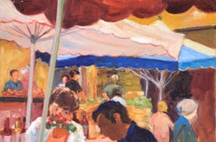 "In the Market" Vibrant and Impressionistic Spring Scene