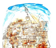 Original 1973 Vail Village Colorado vintage travel and skiing poster