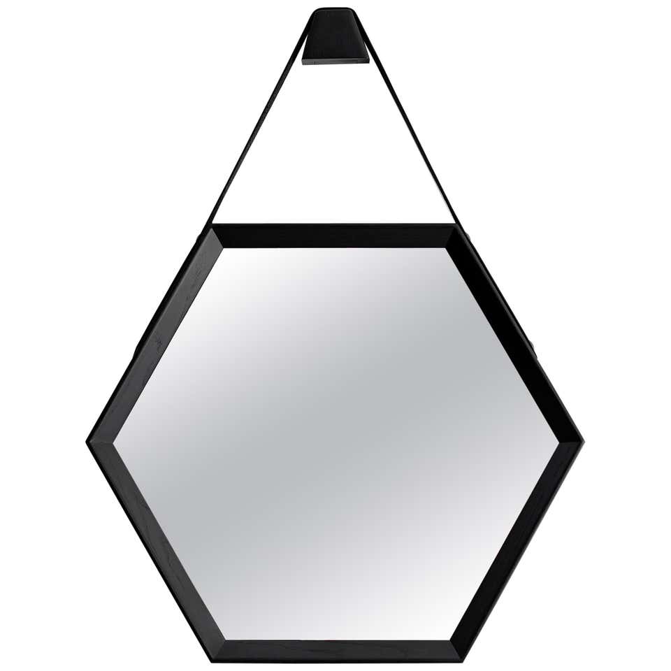 Italian Floating Hexagon Mirror For Sale at 1stDibs