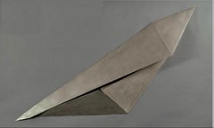Beverly Pepper modernistische Wandskulptur aus Stahl:: abstrakt:: geschweißt:: geometrisch:: Origami