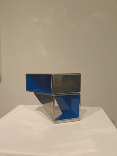"Untitled" Beverly Pepper, Ultra Marine Blue and Steel Architectural Sculpture