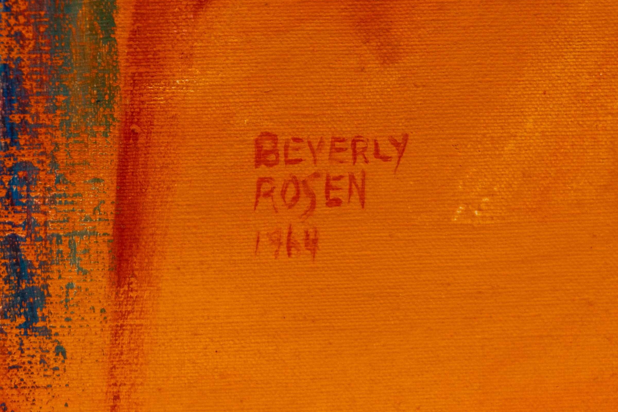 Beverly Rosen 1964 Vintage Abstract Expressionist Oil Painting “Change World” For Sale 2